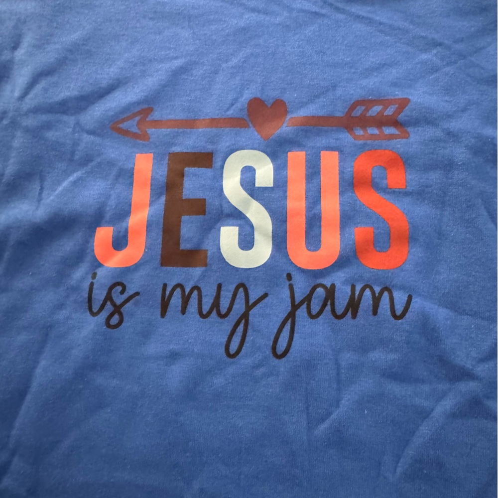 Blue 'Jesus is My Jam' Tee
